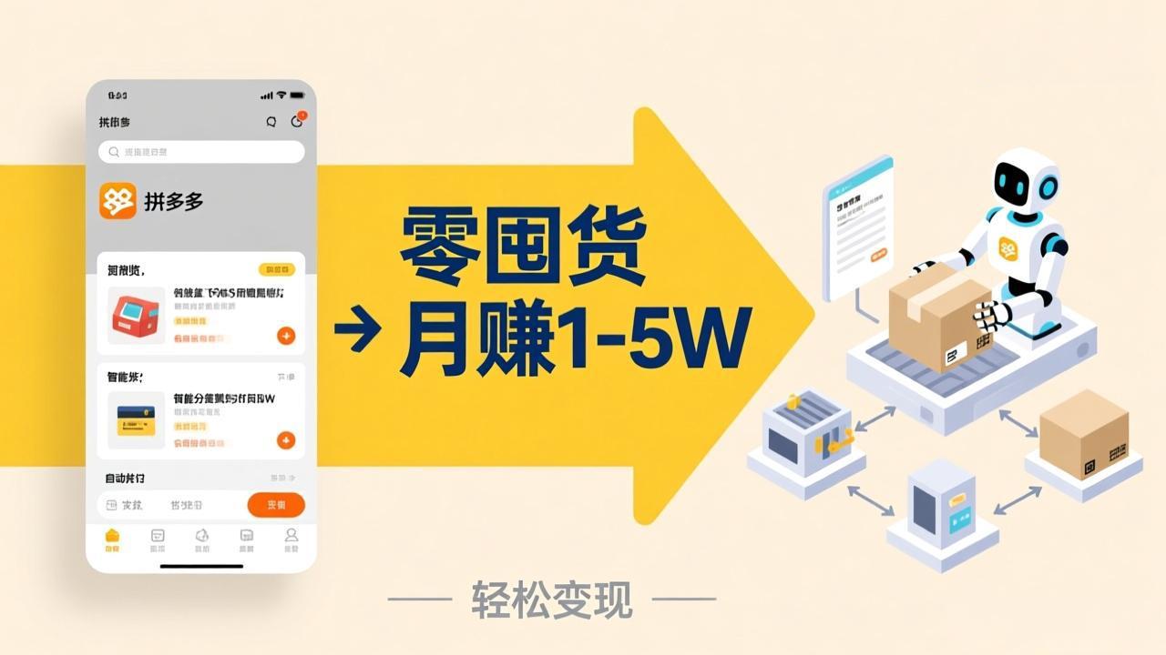 拼多多虚拟玩法：机器人自动发货+客服，不用囤货跑单，新手月赚1-5W实操指南