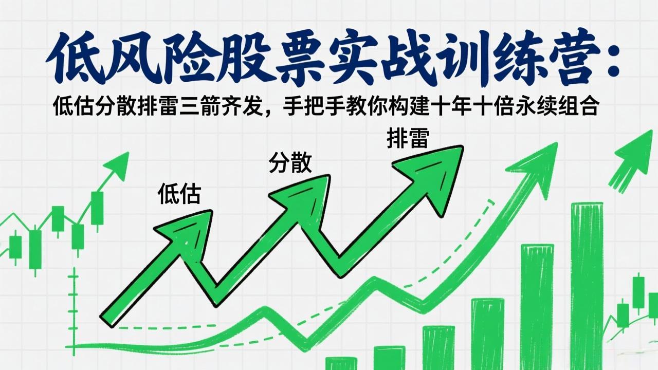 【实战训练营】低风险股票：低估分散排雷三箭齐发，手把手构建十年十倍永续组合