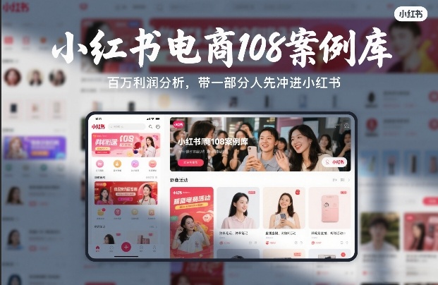 小红书电商108案例库：百W利润拆解，带一部分人先冲进搞钱【文档】