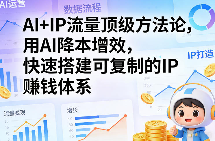 AI+IP流量顶级方法论：用AI降本增效，从0到1快速搭建可复制的赚钱体系