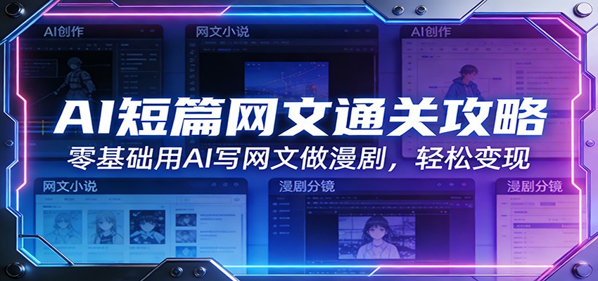 AI短篇网文通关攻略：零基础用AI写网文做漫剧，轻松开启副业变现