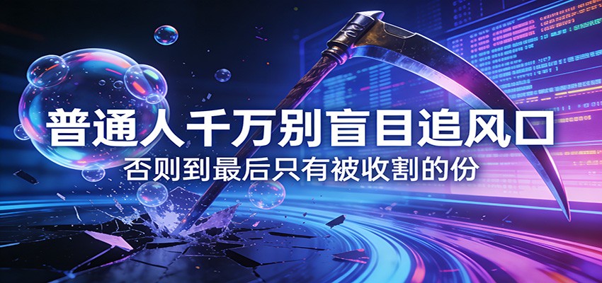 普通人警惕！盲目追风口=被收割？3个真相让你避开所有陷阱