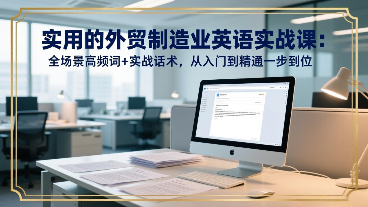全场景外贸制造业英语实战课：高频词+实战话术，从入门到精通一步到位