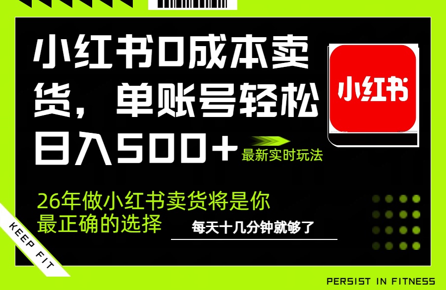 小红书0成本AI卖货攻略：单账号日入500+，完全托管AI，矩阵放大玩法！