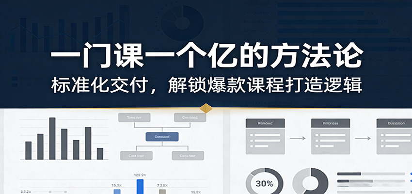 爆款课程打造方法论：标准化交付，一门课营收一个亿的核心逻辑