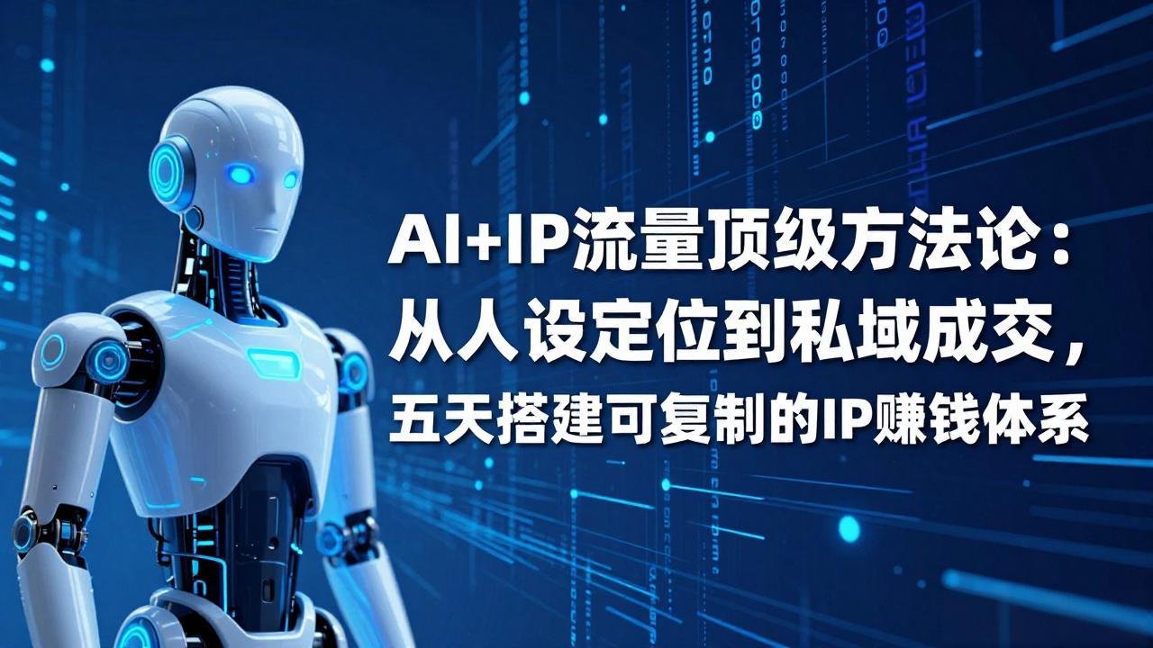 AI+IP赚钱体系：五天从0到1，人设定位到私域成交可复制方法论
