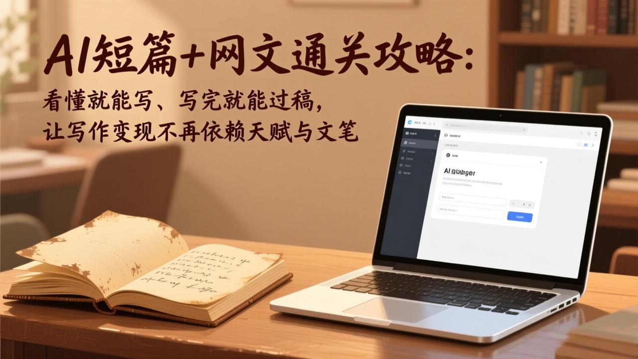 AI短篇+网文通关攻略：看懂就能写、写完过稿，写作变现不靠天赋文笔