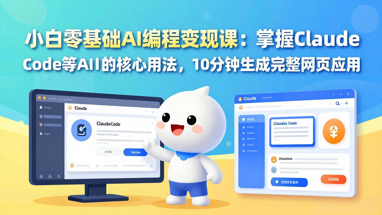 小白零基础AI编程变现课：10分钟掌握Claude Code等AI工具，从0到1生成完整网页应用