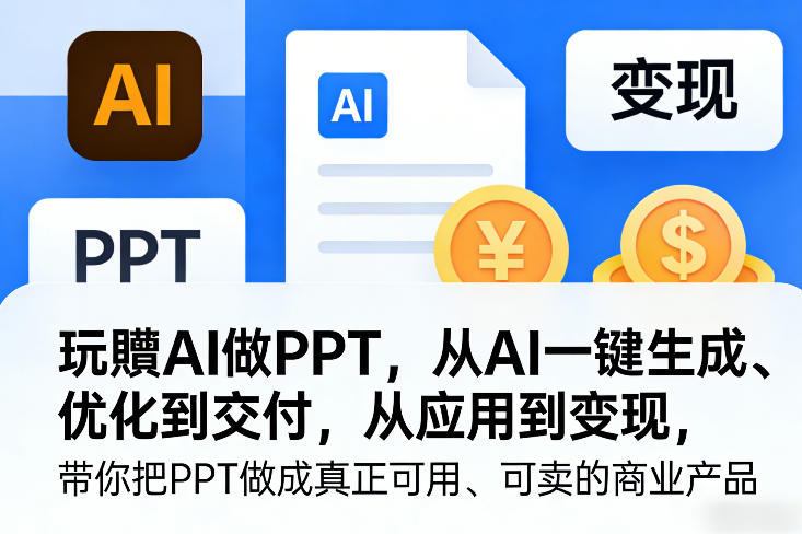 AI做PPT变现全攻略：从一键生成、优化到交付，打造可卖商业产品