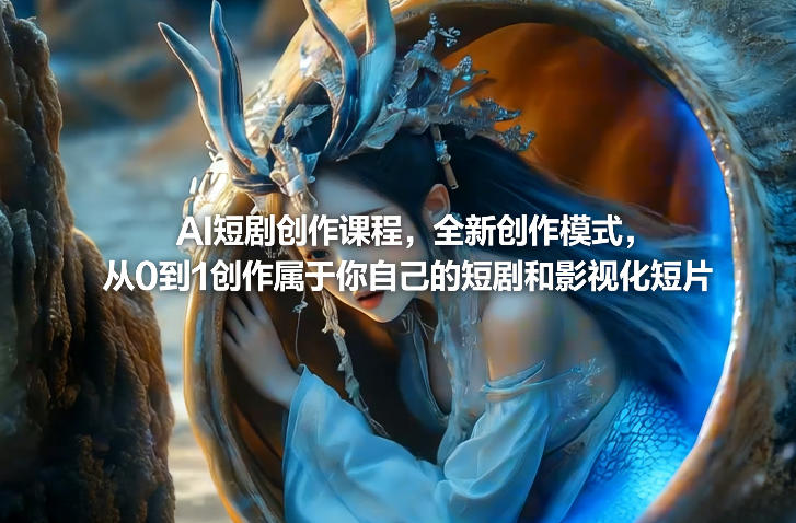 AI短剧创作课程：全新模式0基础教学，从0到1创作个人短剧+影视化短片
