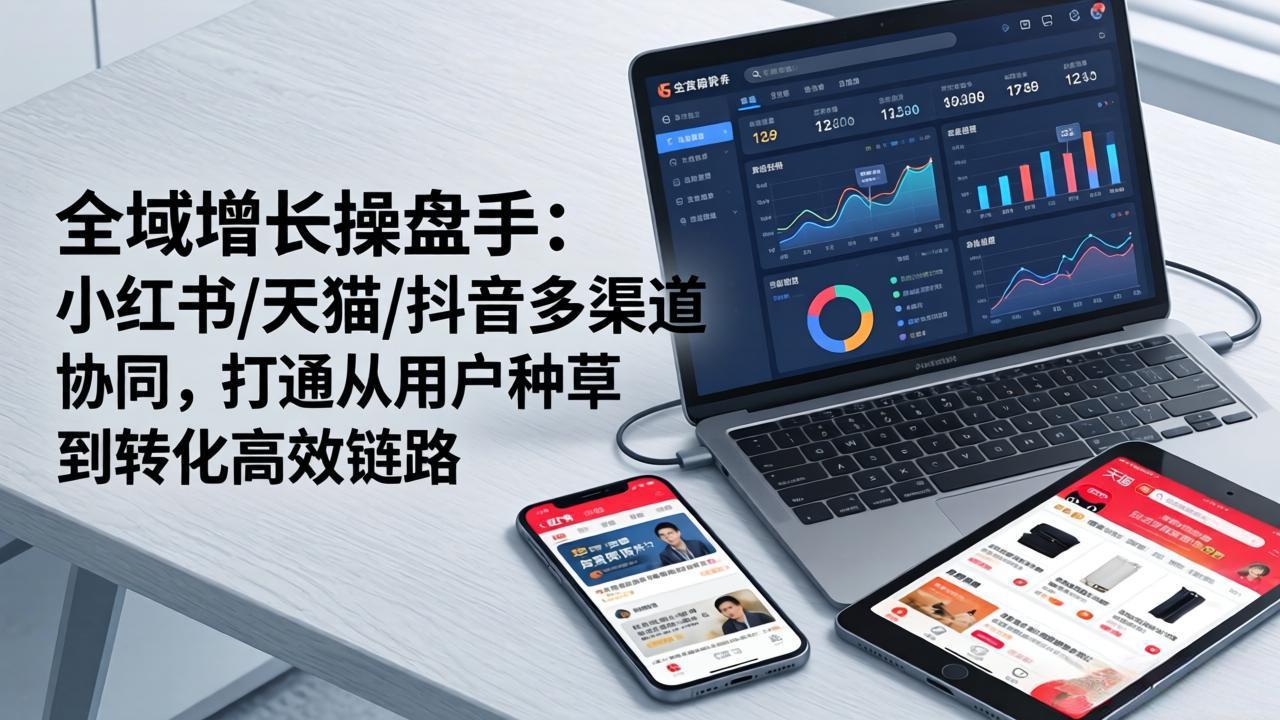 小红书天猫抖音多渠道协同：全域增长操盘手打通种草到转化高效链路