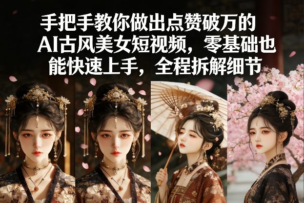 零基础AI古风美女短视频爆款攻略：手把手教你点赞破万，全程拆解细节快速上手