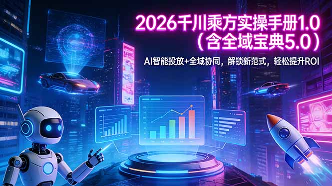 2026千川乘方实操手册1.0：全域宝典5.0+AI智能投放，全域协同解锁新范式，ROI轻松提升指南