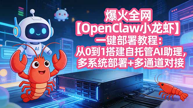 OpenClaw小龙虾爆火全网：从0到1搭建自托管AI助理，多系统+多通道一键部署教程