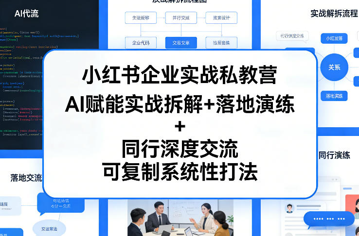 小红书企业实战私教营：AI赋能实战拆解+落地演练+同行交流，可复制系统性打法