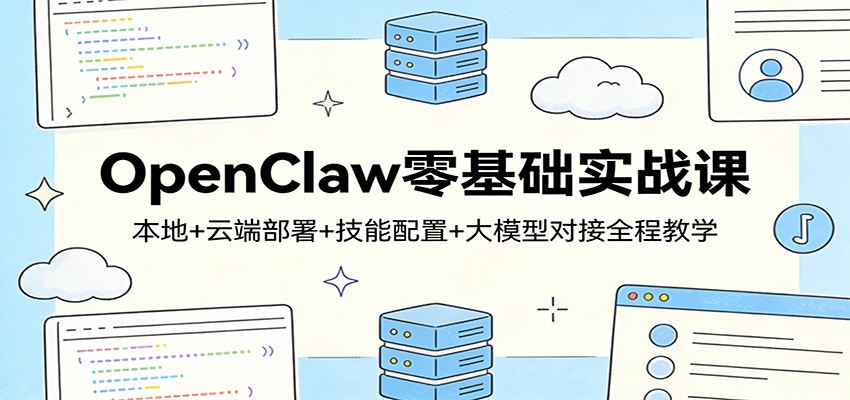 OpenClaw零基础实战教程：本地+云端部署+技能配置+大模型对接全程教程