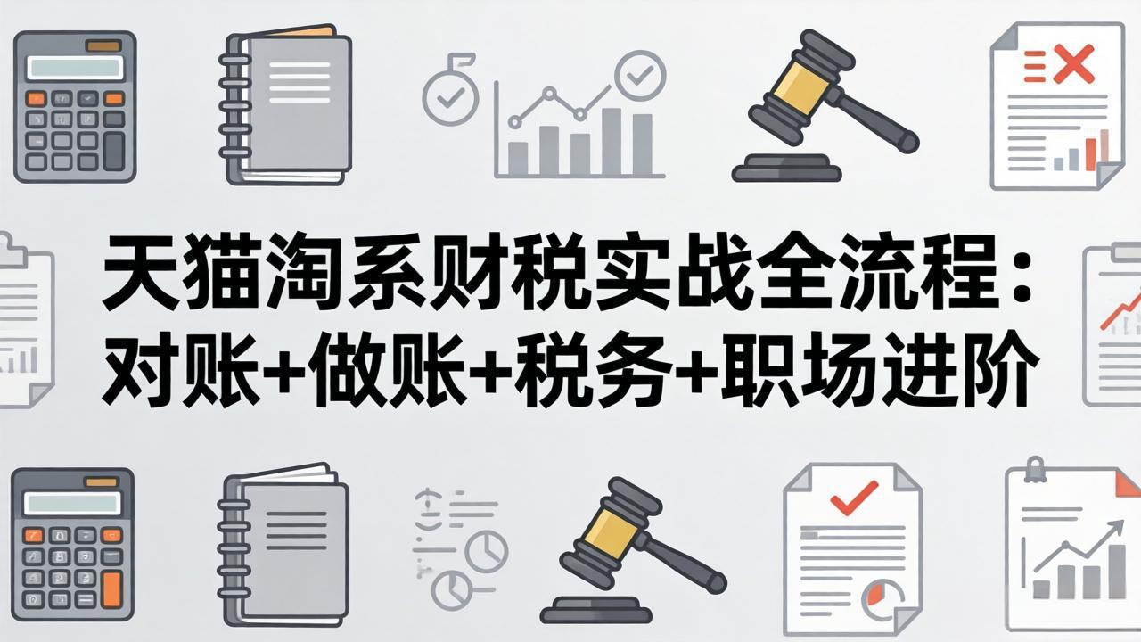天猫淘系财税全流程实战：对账+做账+税务+职场进阶，手把手吃透平台财税操作