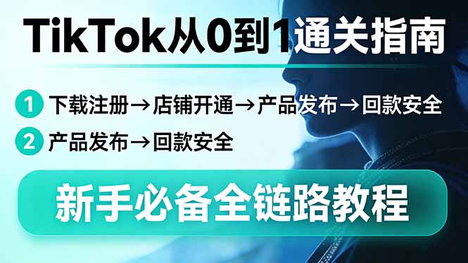 新手必备！TikTok从0到1全链路通关指南：下载注册→店铺开通→产品发布→回款安全教程